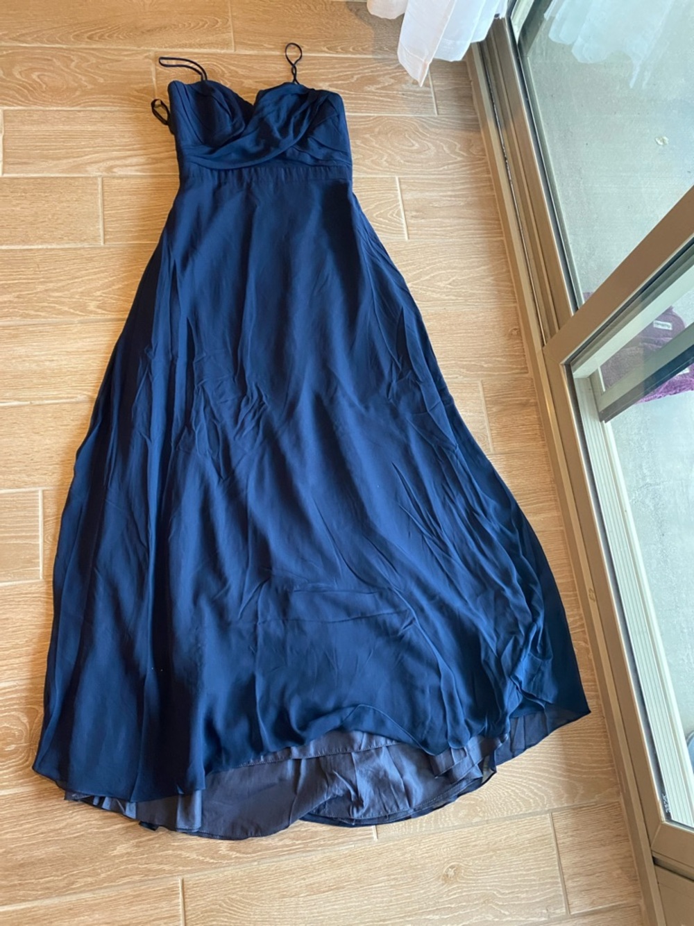 Navy Spaghetti-Strap Maxi Dress